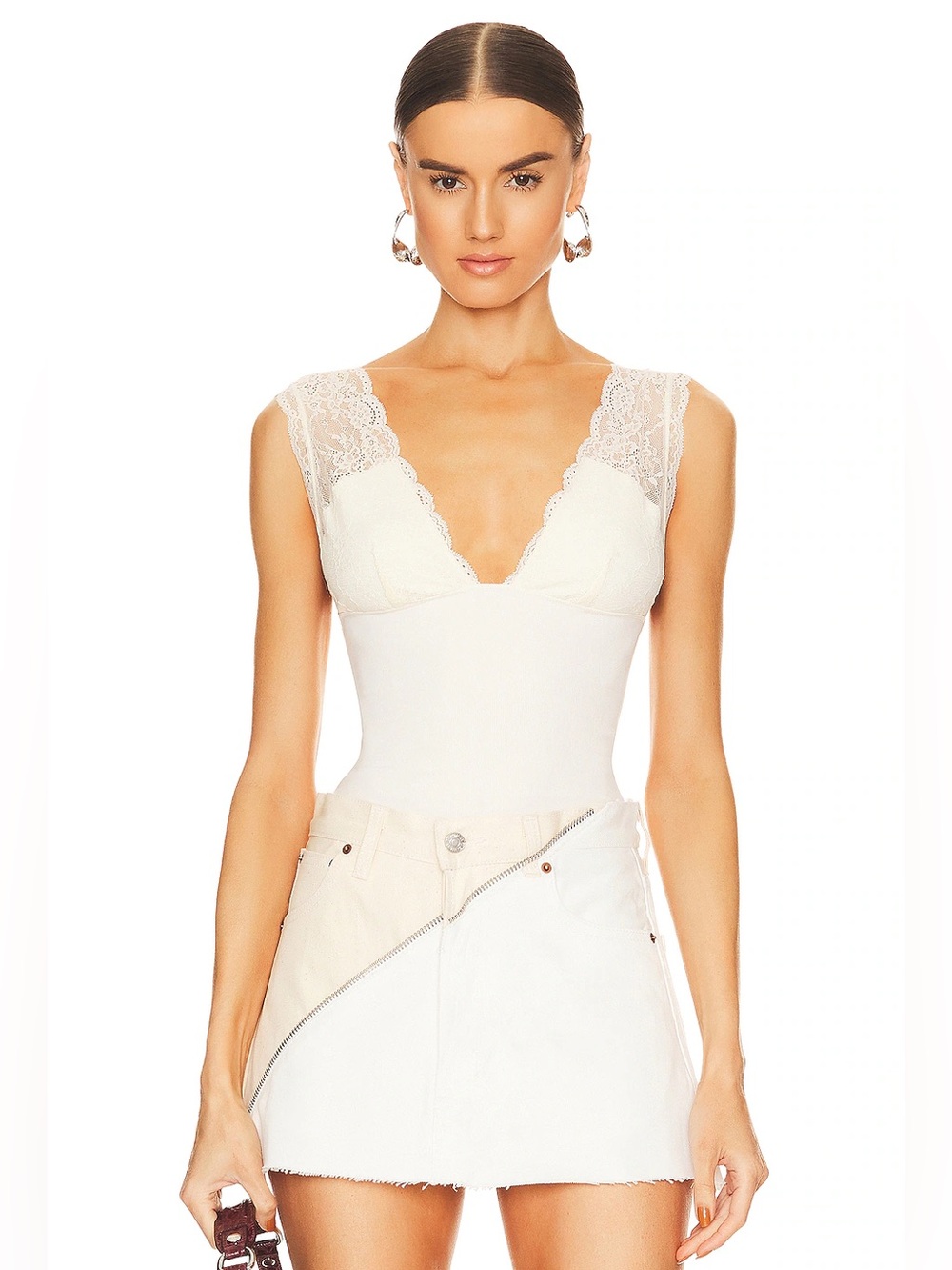 Free people power pay lace trim cami